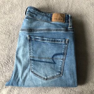 Blue Hi-rise jagging jeans